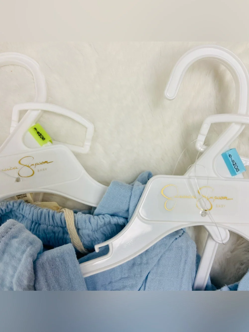 NWT Jessica Simpson Light Blue Cotton Gauze top & Bottoms Set with Matching Hat